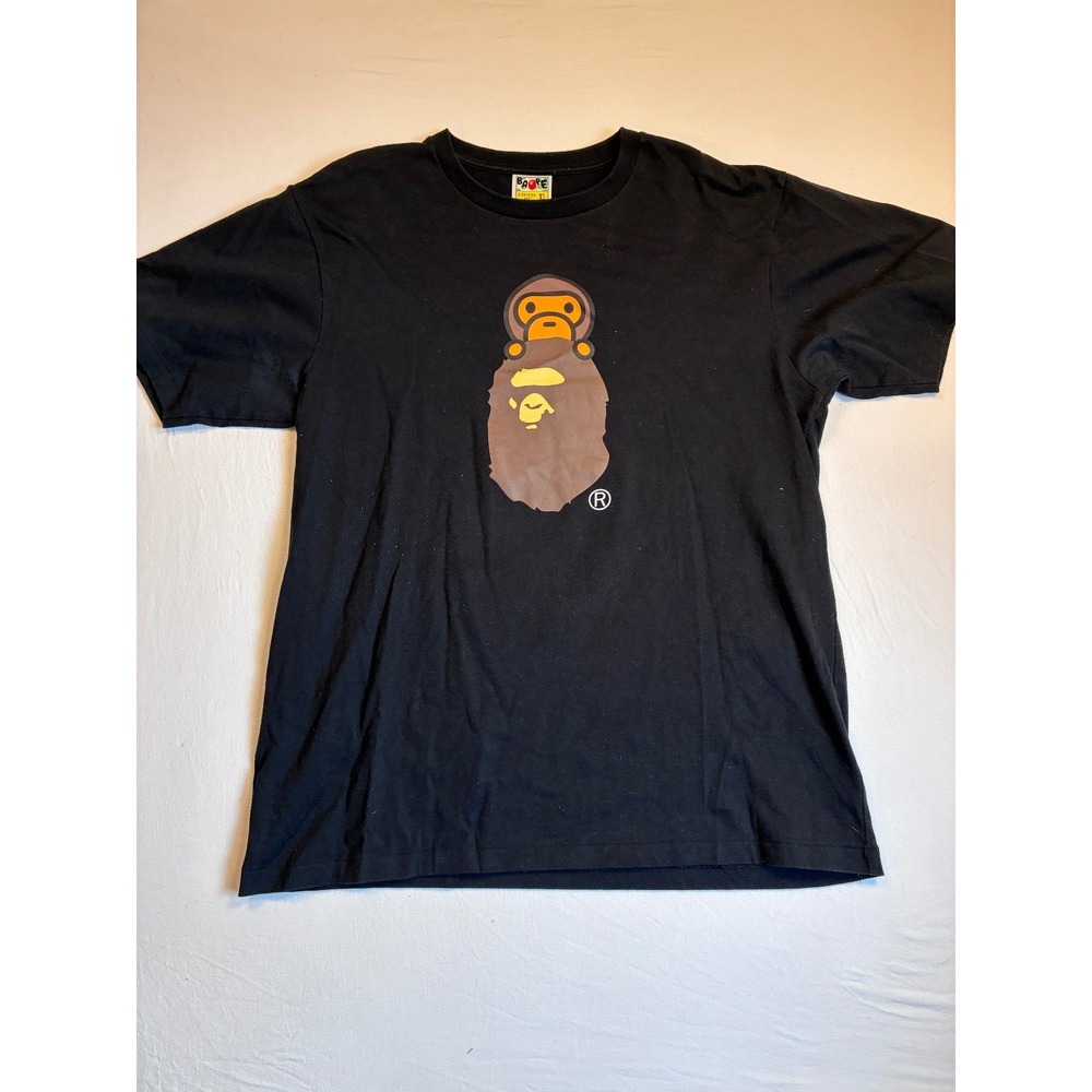 A Bathing Ape BAPE Milo Ape Head Graphic T Shirt Black XL